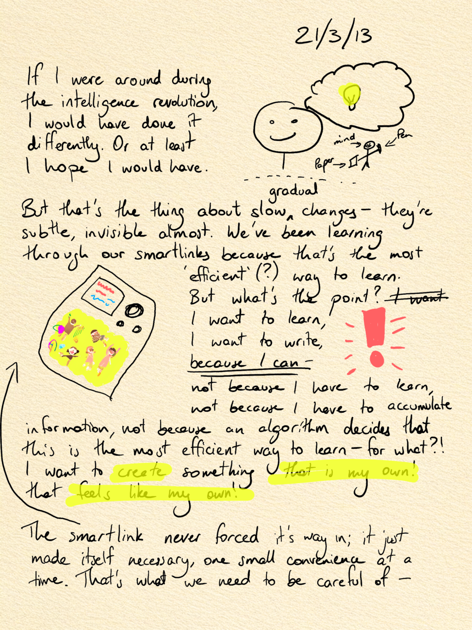 handwritten diary entry