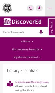 Screenshot of the DiscoverEd homepage.