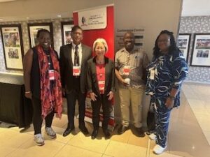 Group of five IFLA conference delegates
