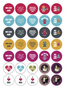 35 different round STEM badge designs