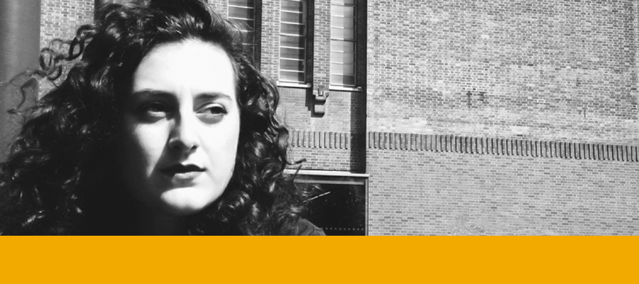 A black and white photograph of Alexandra Katerinopoulou.