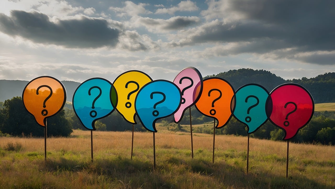 Question mark flags in a field