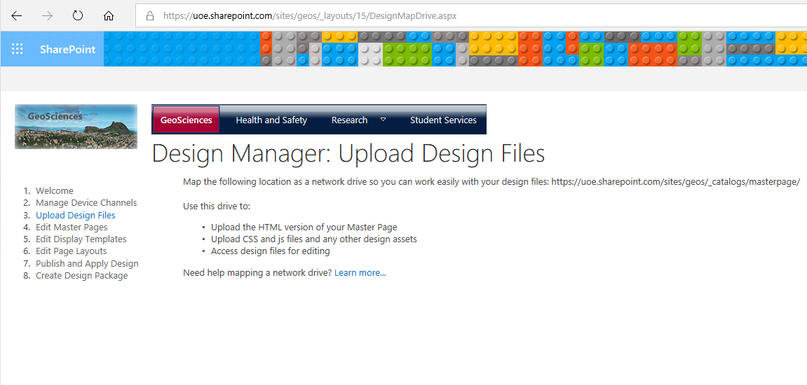 SharePoint Screenshot: Upload Design Files