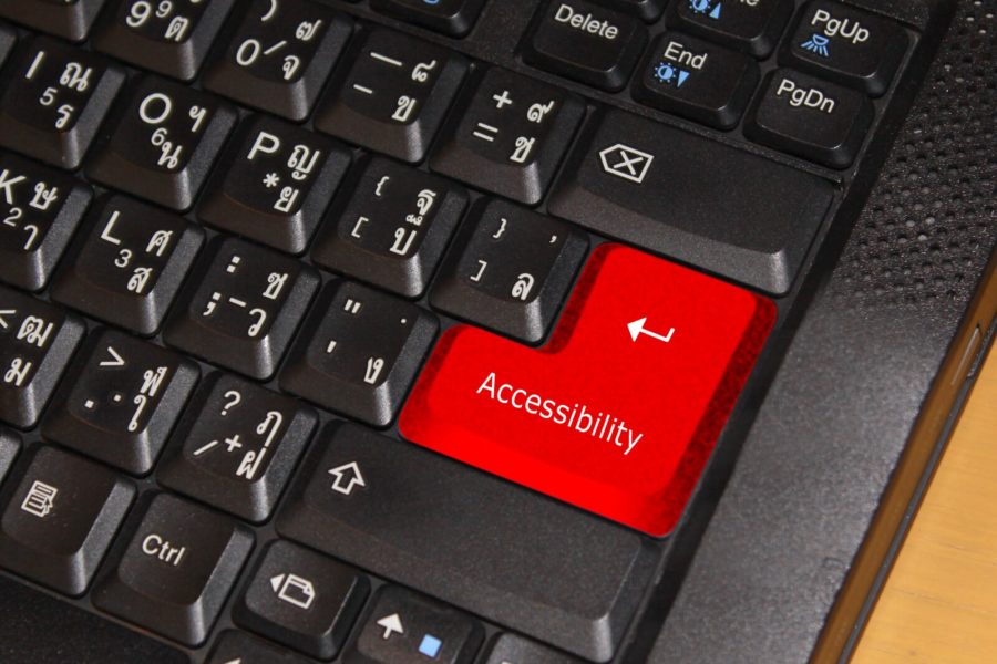 Keyboard with a key that says Accessibility
