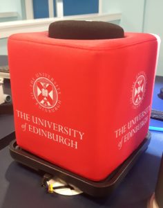 Photo of a University of Edinburgh branded Catch Box