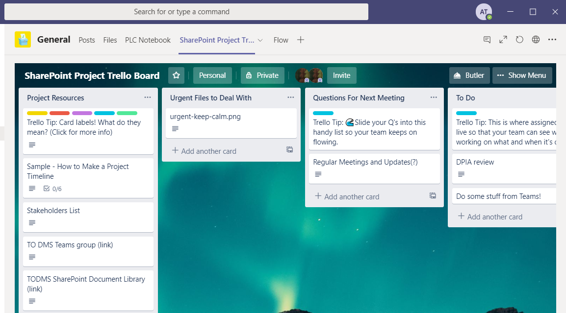 Screenshot of Trello with a new card posted in the Urgent files to deal with list