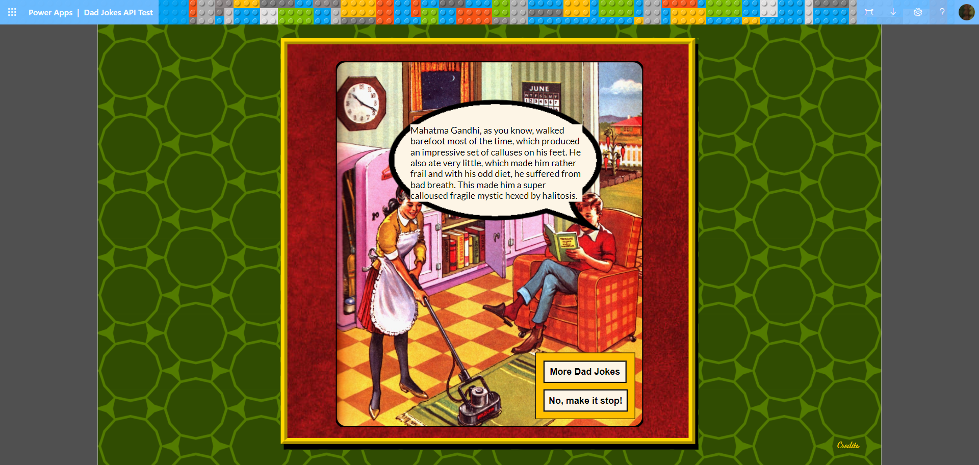 Screenshot showing a joke with 7 lines of text, with the corners of the text box overflowing the speech bubble