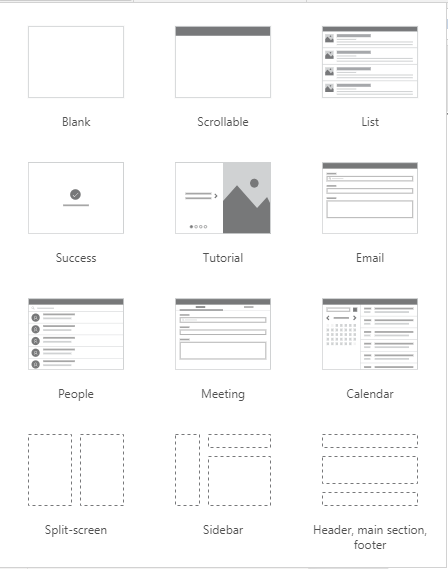Image from Microsoft: Responsive layout template selection