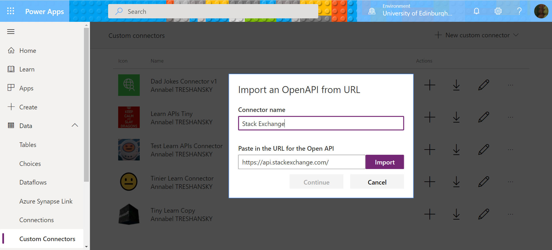 Power Apps Custom Connector: Trying to import the OpenAPI definition from a URL