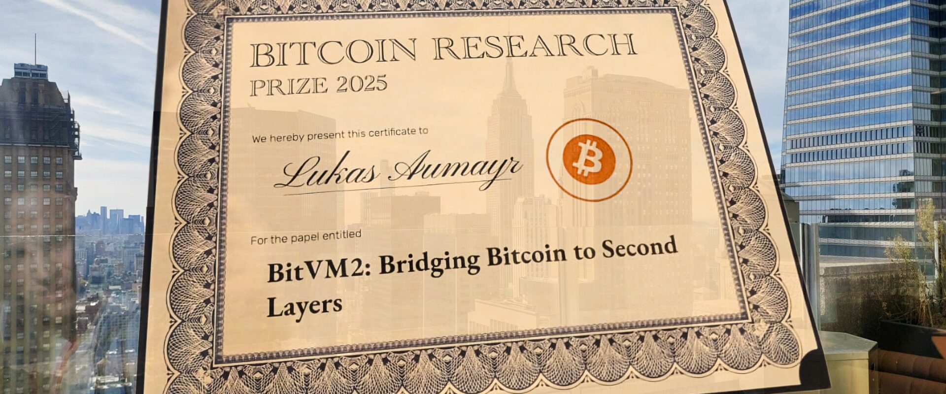 Lukas Aumayr Receives the 2025 Bitcoin Research Prize