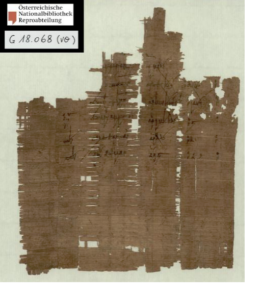 Papyrus with Greek text in 4 columns