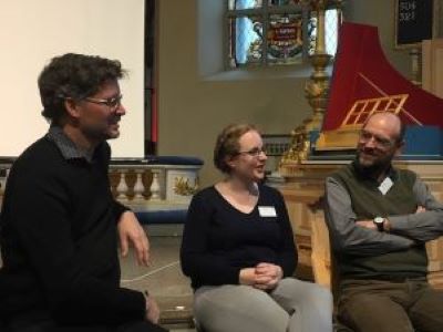 Eleanor Smith with Magnus Kjellson (left) and Walter Chinaglia (right) presenting at the Gothenburg International Organ Academy