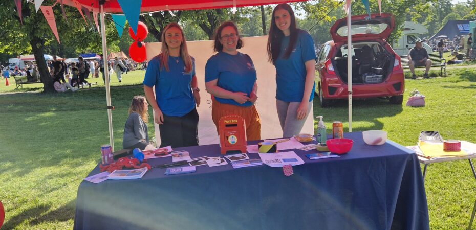 Sophia, on the far right, and some of the Community team at the Meadows festival