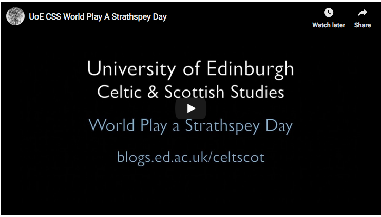 An image of the title screen of a video of strathspey performances, which is also a hyperlink to the video on YouTube