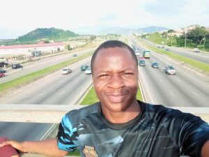 Ademiku at a motorway in Nigeria