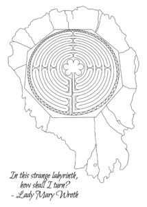 The Edinburgh Labyrinth illustration with Wroth quote