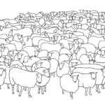 Roslin Glass Slides, No. 2782 flock of sheep illustration