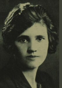Black and white yearbook photo of Jennie Lee
