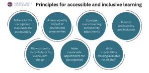 Seven principles for accessible and inclusive learning based on University of Edinburgh policy