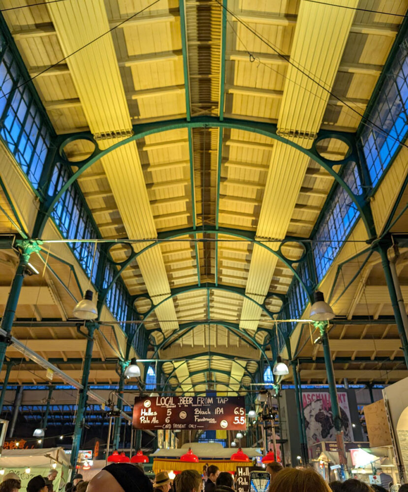 View of the entrance to the Markthalle Neun food market
