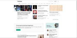 The site Medium.com as viewed from a desktop browser. Notice how the content does not change when viewed from what is displayed on the mobile device.