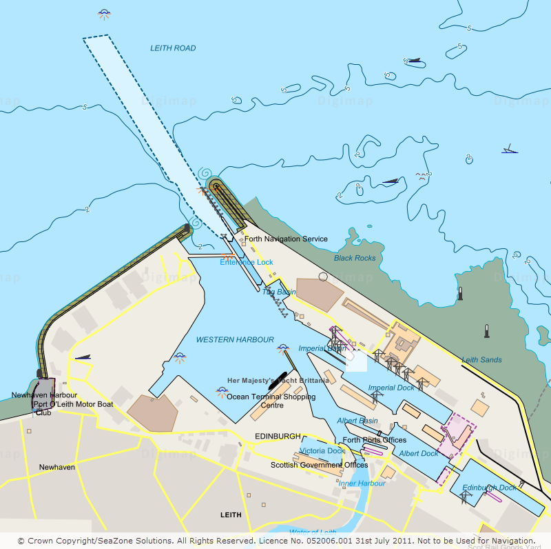 HydroSpatial One showing Leith harbour