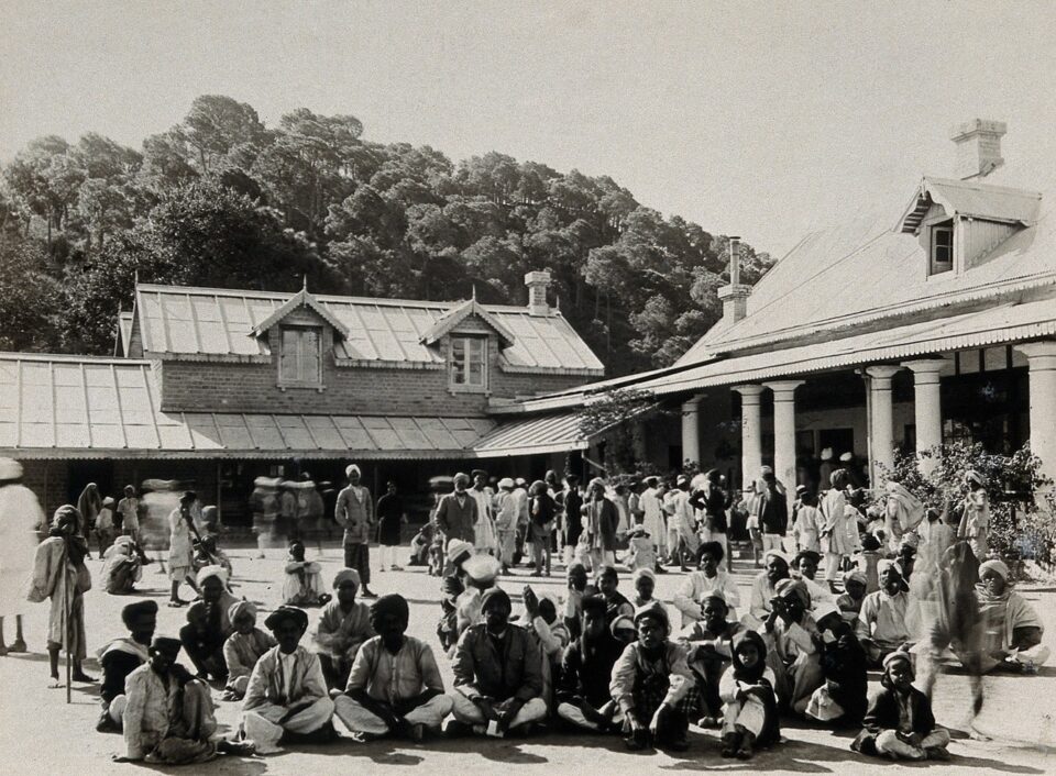 Credit: The Pasteur Institute Hospital, Kasauli, India: Indian patients awaiting treatment (with the rabies vaccine?). Photograph, ca. 1910. Credit: Wellcome Collection. Attribution 4.0 International (CC BY 4.0)