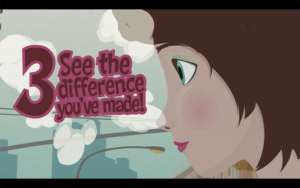 screenshot of animation - a closeup of a woman's face