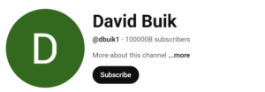 Author's YouTube channel with 100000B subscribers displayed