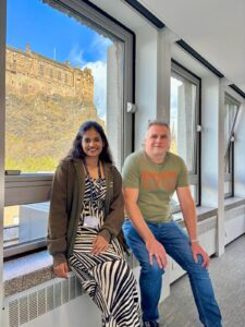 Digital Skills Trainer Student Intern, Nandita, and Training Officer, Andrew
