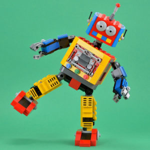 A picture of a lego robot