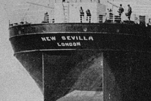 The Salvesen vessel 'New Sevilla' sunk by a torpedo off Northern Ireland, 20 September 1940. Salvesen Archive. Coll-36 (2nd tranche. C1. Photographs, No.13 and 41)