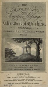 Cover page of The anonymous and fugitive essays of the earl of Buchan
