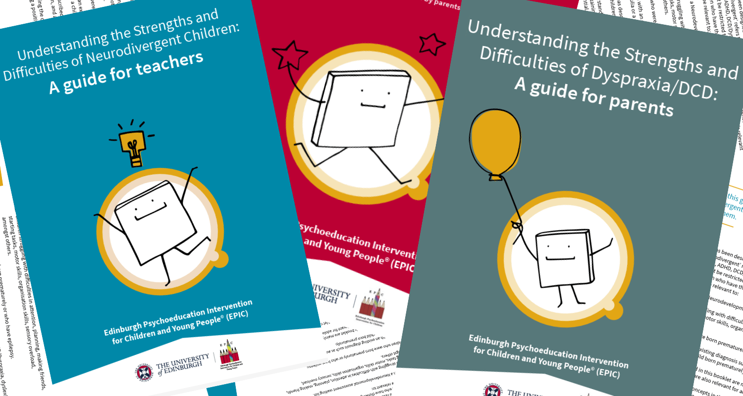 Front covers of booklets to support neurodivergent children