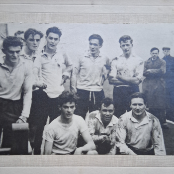 A group of graduates taking part in the 'ward games' rugby tournament