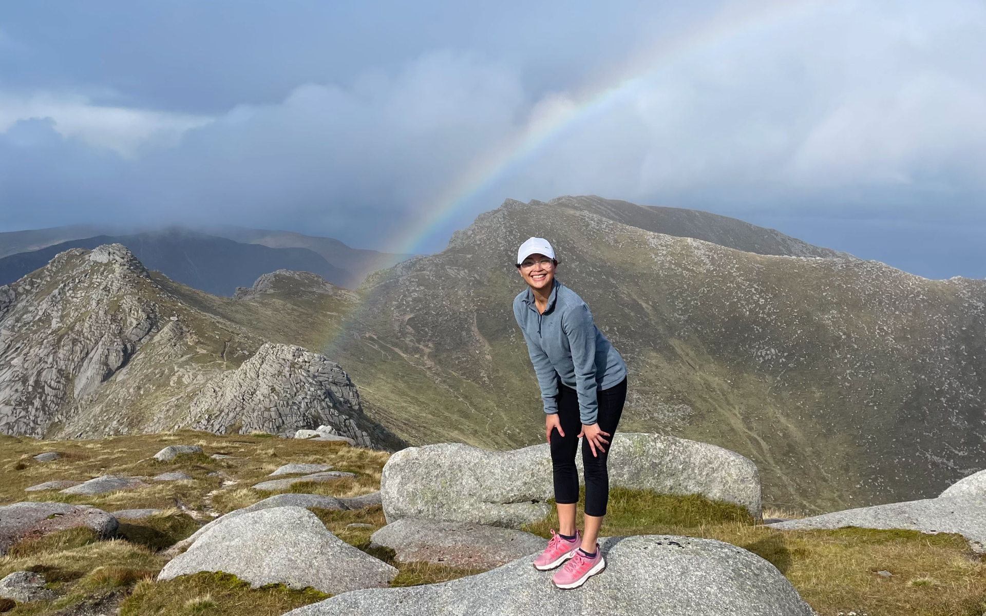 Chemical engineering student Claire hiking in the Scottish mountains