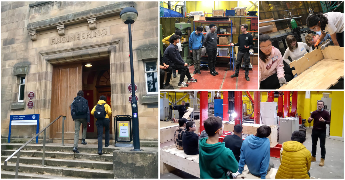 School students at the civil engineering STEM outreach day