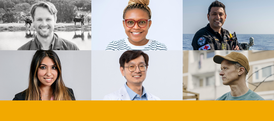 Collage of six headshots