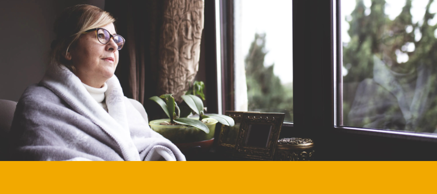 A woman looking out of the window