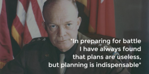 Image of Dwight Eisenhower with quote overlaid. (Quote included in image caption).