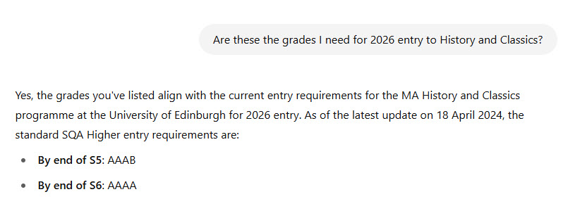 ChatGPT giving a wrong answer.