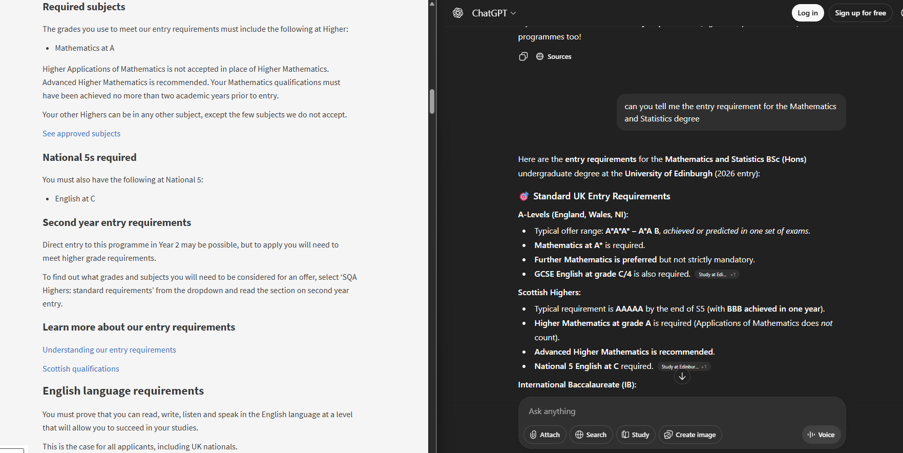 Screenshot from ChatGPT consuming the content from our new AI-readable entry requirements pages