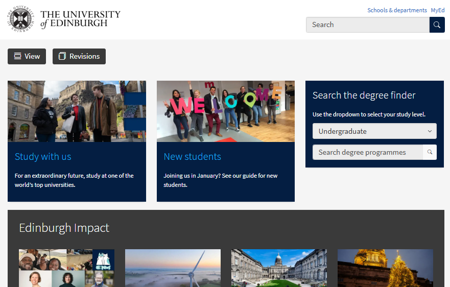 Search box on ed.ac.uk Homepage