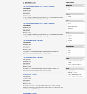 Image of a search results listing page