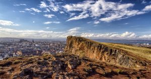 Picture of a view of arthurs seat overlooking edinburgh