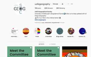 Screenshot of the GeogSoc Instagram page