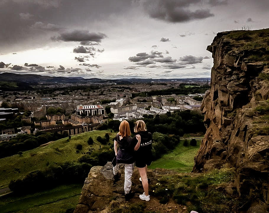 two girls on Arthurs Seat