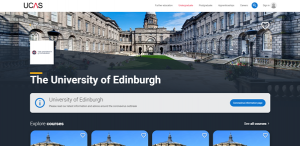 Image showing The University of Edinburgh on the UCAS website.