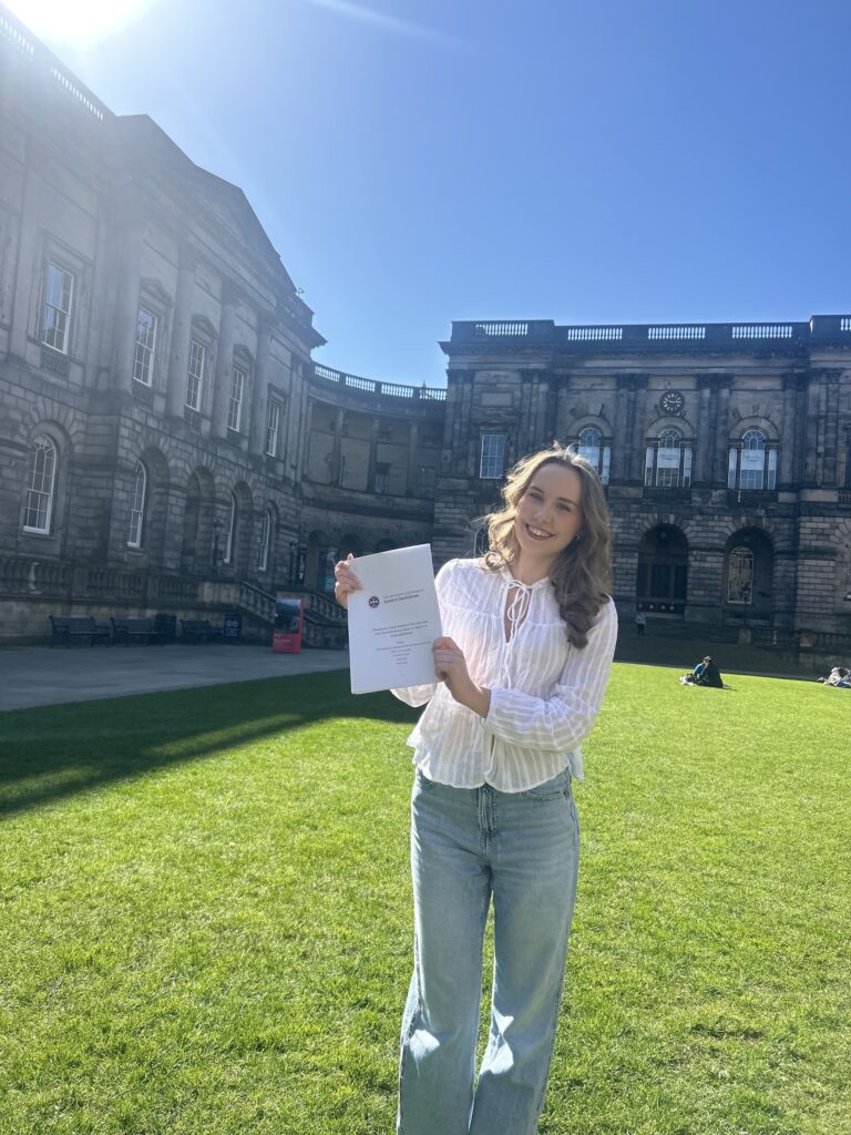 Handing in dissertation, Sarah Cromwell