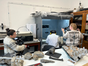 Blue Peter filming in the School of GeoSciences labs.